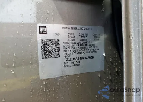 2025 Chevrolet Malibu Lt z USA, uszkodzony, nr VIN 1G1ZD5ST4SF142909